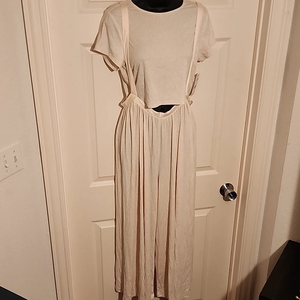 Free People Brookside Two Piece Set NWT Ivory Cream Medium
